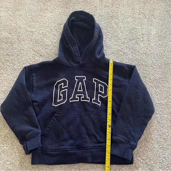 GAP Kids y2k Navy Blue Hoodie with Curved Logo size M(8-9) - Picture 4 of 6